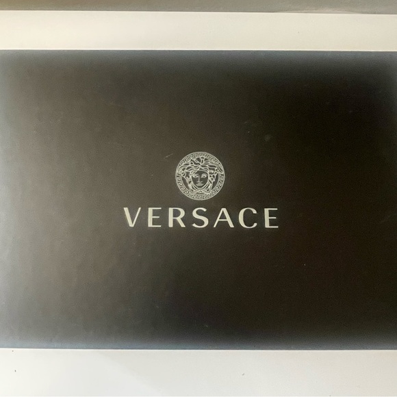 VERSACE Silver Palazzo Flat Thong Sandals silver Medusa head slip on size 6.5